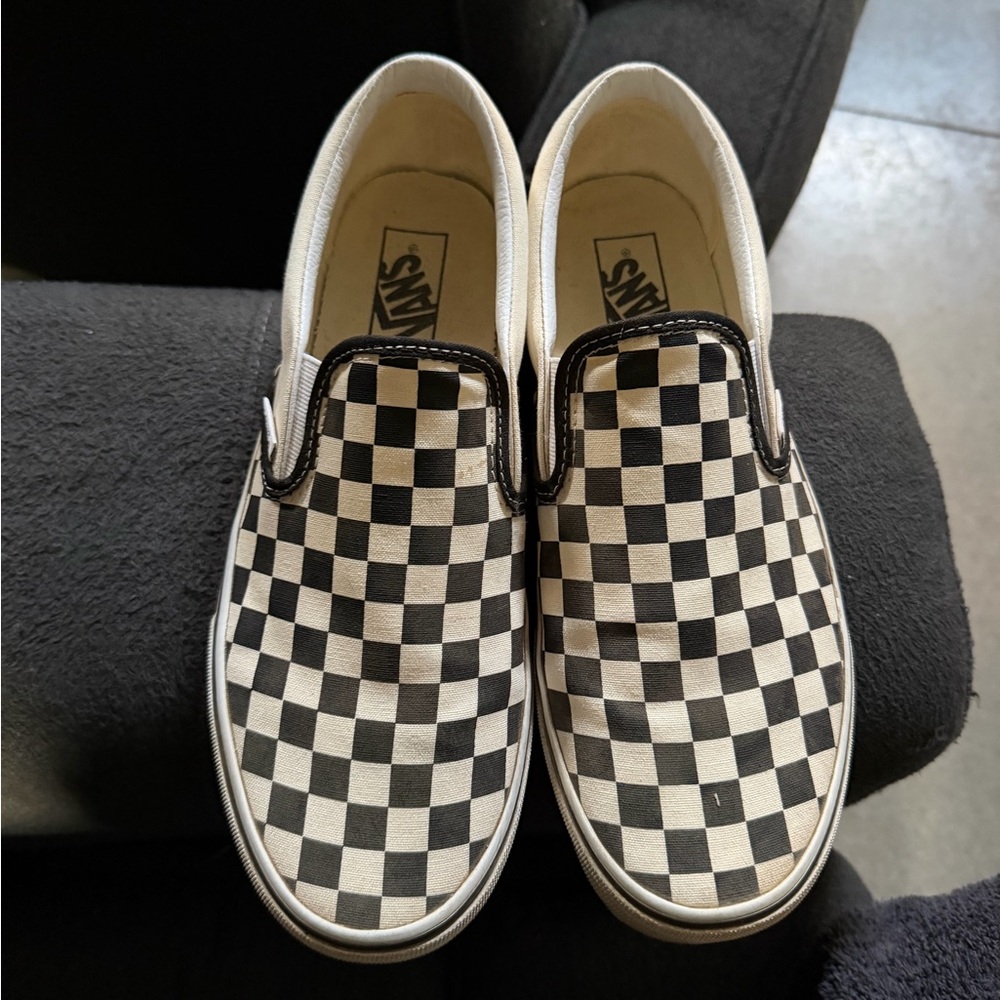 Vans Slip-On Checkerboard Sneakers - Black & White